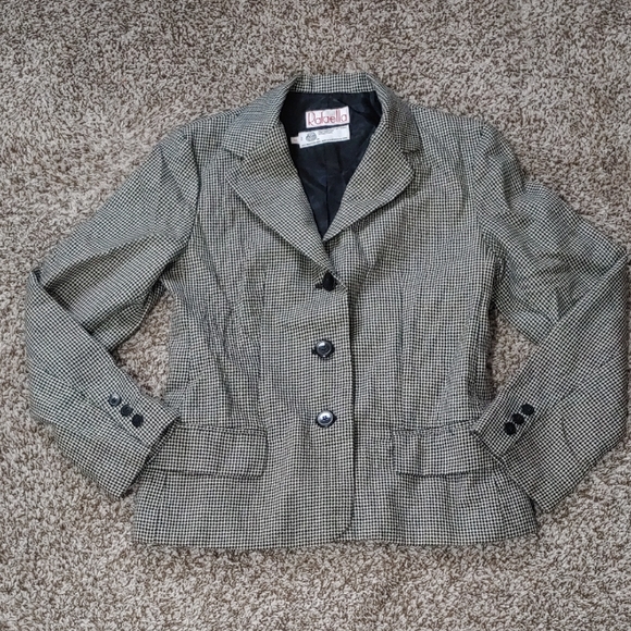 Rafaella Jackets & Blazers - VTG Rafaella Houndstooth Wool Blazer Women's Black And White Sport Coat Size 6